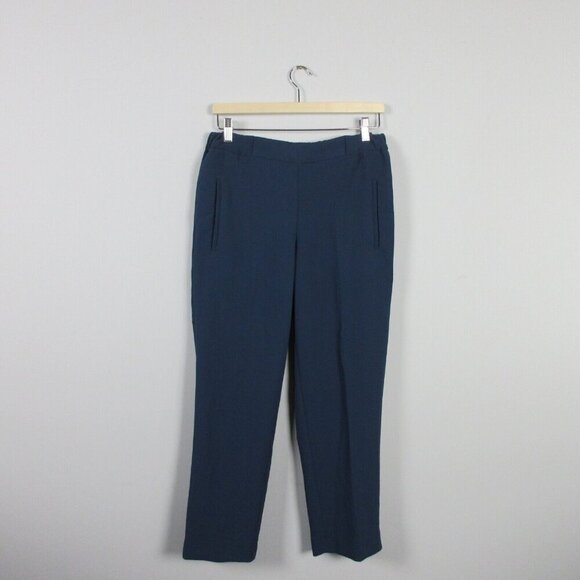 Aritzia Wilfred Women's Crepe Ankle Pants Pull On Casual Office Work 4 Navy 372 - Picture 1 of 13
